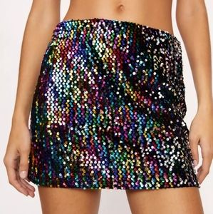 NASTY GAL: Velvet Sequin Mini Skirt